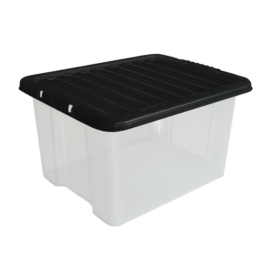 1 X 14L Small Plastic Storage Box With Black Lid