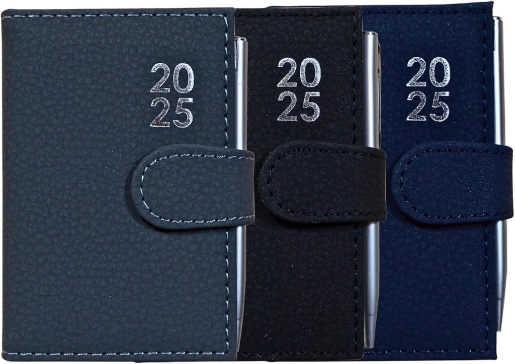 2025 Page a Day A7 Diary Soft Leather Feel Pocket Size Journal With Pen