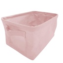 1 x Foldable Canvas Storage Box Collapsible - 28cm x 17.5cm x 15cm-Blush-Pink