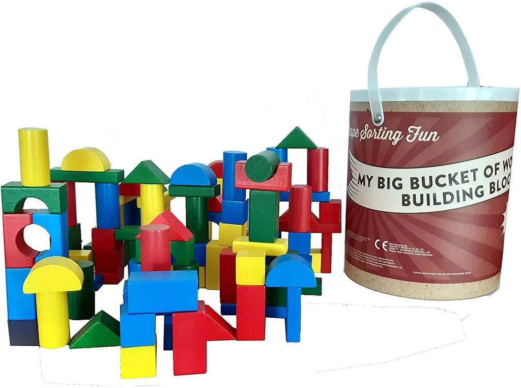 100pcs Blocks in a Bucket Shape Sorting