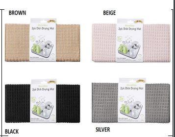 2PK DISH DRYING MAT Microfibre material - 47x42 cm X 1 Random