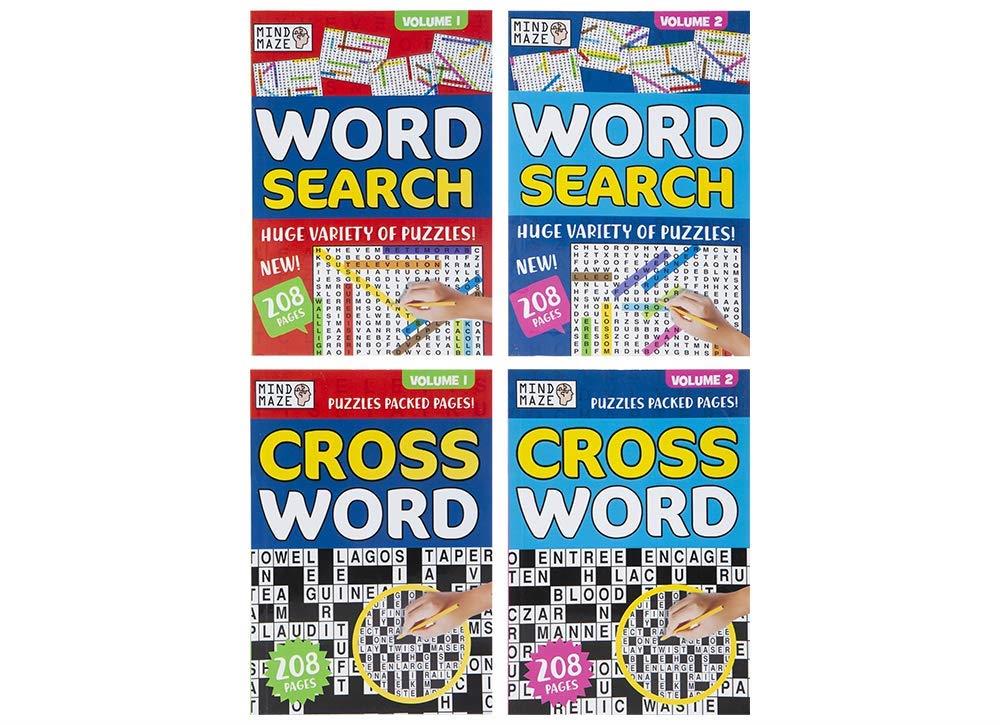 (PACK OF 4) Cross Word (Volume-1 & 2) Word Search (Volume-1 & 2)