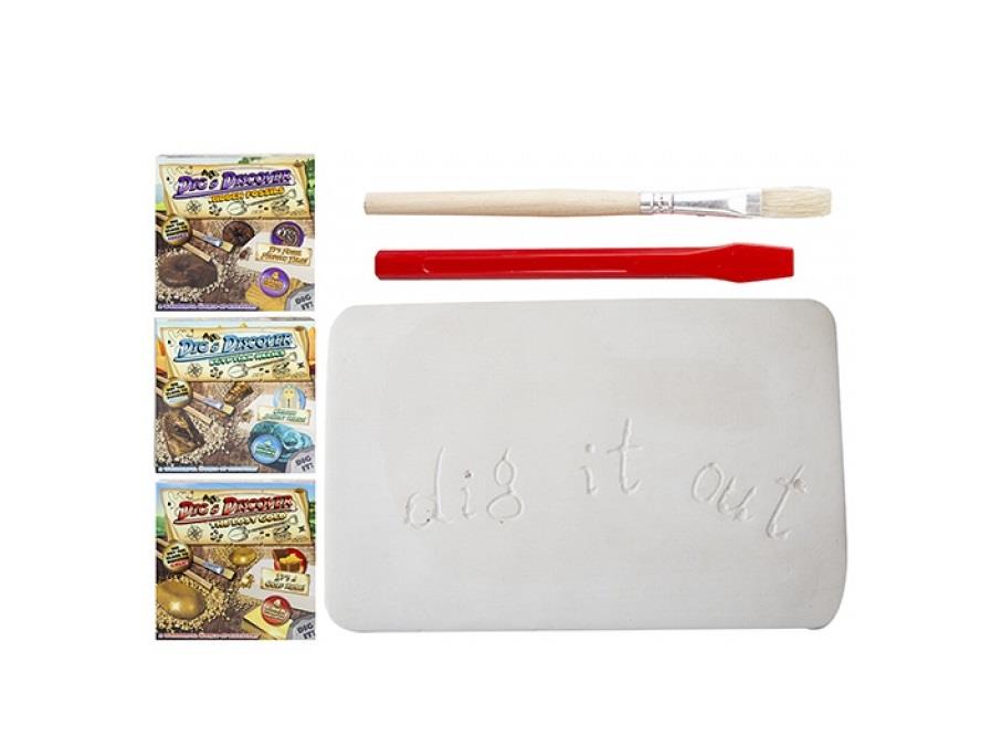 1 X GIANT DIG AND DISCOVER SET 3 Assortment: Golden Nuggets, Fossils, Egyptian