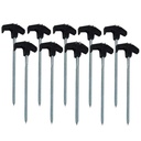 10PK SPIRAL THREAD TENT PEGS SCREW GROUND STAKE