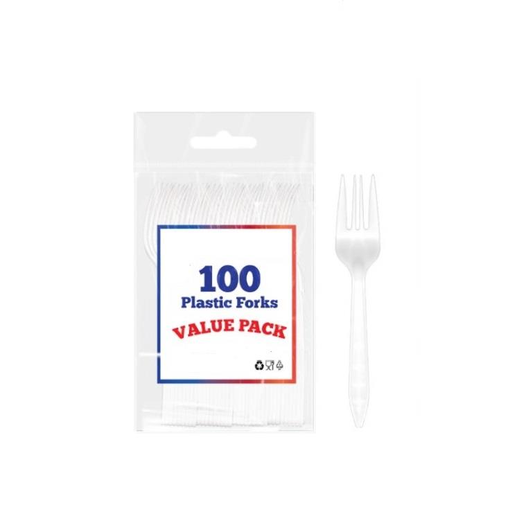 100 Classic Plastic Forks