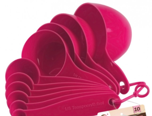 10 Piece Plastic Measuring Spoons Set.