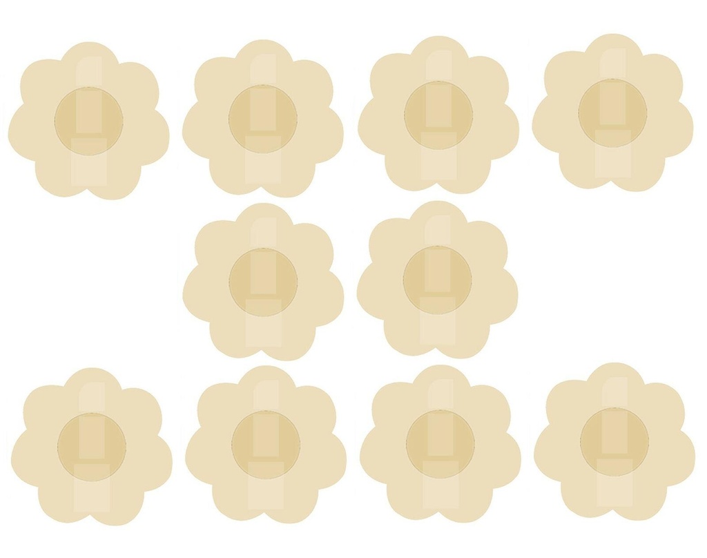 10 x Disposable Self Adhesive Discreet Nude Nipple Daisies Covers Pads Braless Pasties