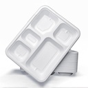 100 X BAGASSE 5 Compartment FOOD PLAT TRAY - 27 X 22CM